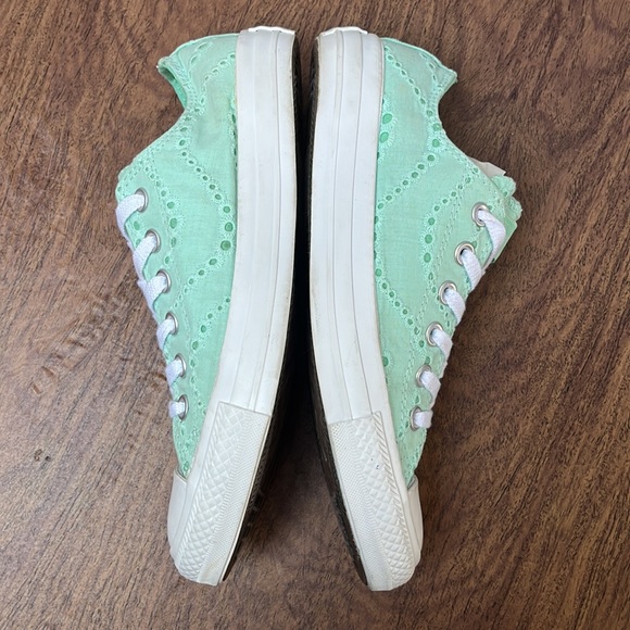 Converse All Star Chuck Taylor Mint Green Eyelet Embroidered Size 8 - Picture 8 of 12